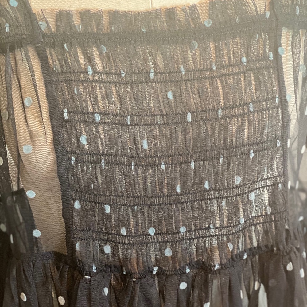 Free People Saya Mesh Dot Tunic Top Black Combo​​​​​​​​​​ - Picture 9 of 11